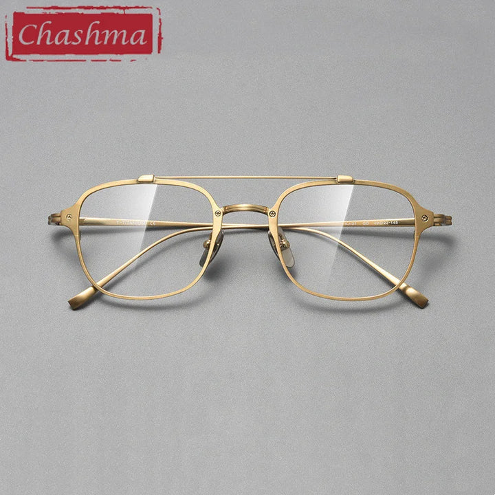 Chashma Men's Full Rim Square Double Bridge Titanium Eyeglasses 778431