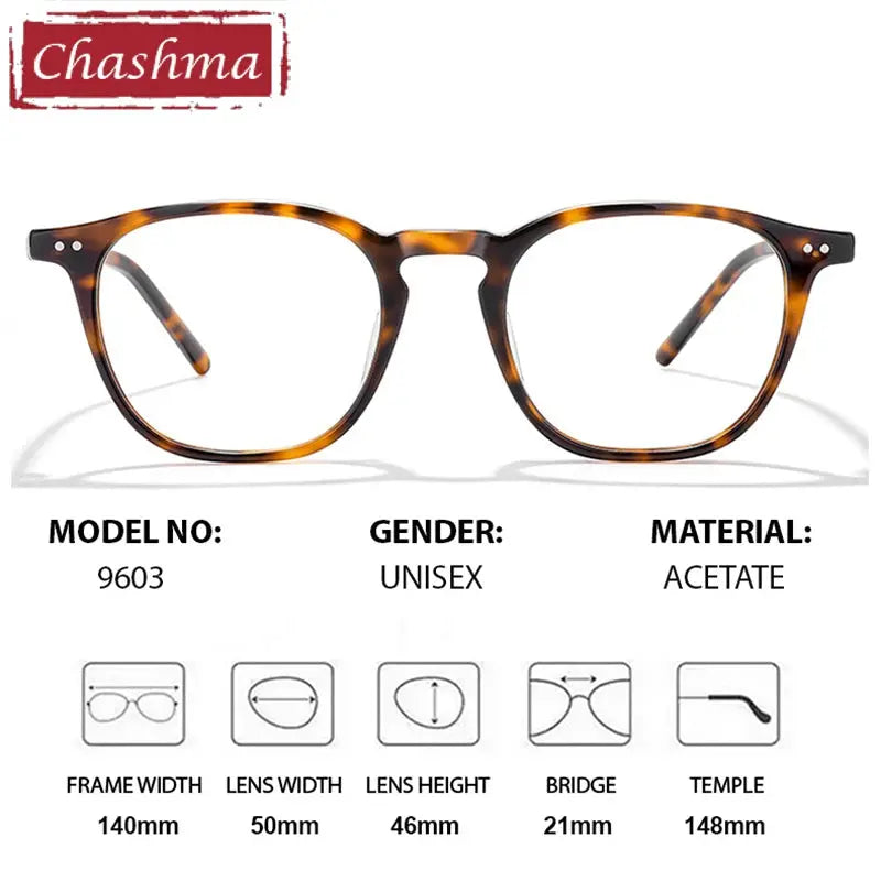 Chashma Ottica Unisex Full Rim Round Square Acetate Eyeglasses 409603 — view 2 | Chashma Ottica at FuzWeb