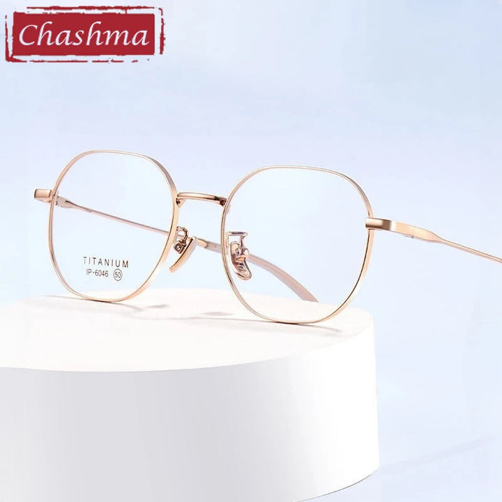 Chashma Ottica Women's Full Rim Flat Top Oval Titanium Eyeglasses 406046