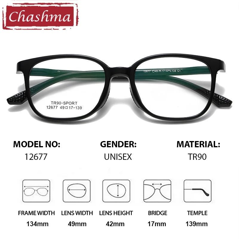 Chashma Ochki Women's Full Rim Square Tr 90 Alloy Eyeglasses 612677