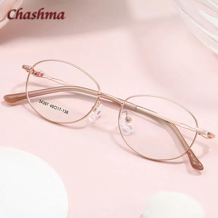 Chashma Ochki Women's Full Rim Oval Stainless Steel Eyeglasses 34397 Full Rim Chashma Ochki   