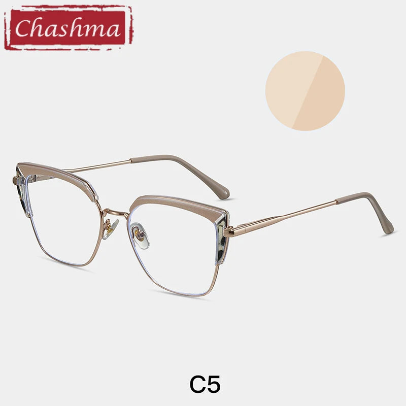 Chashma Women's Full Rim Cat Eye Tr 90 Titanium Eyeglasses 87318 Full Rim Chashma C5  