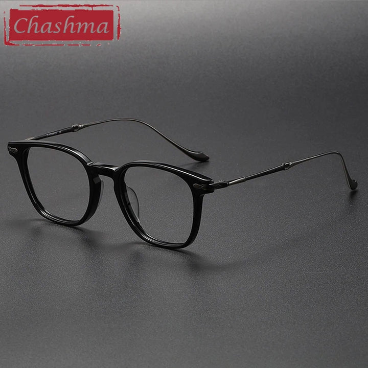 Chashma Ochki Women's Full Rim Square Acetate Titanium Eyeglasses 932052
