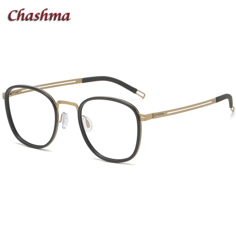 Chashma Ochki Unisex Full Rim Square Titanium Acetate Eyeglasses 2307 Full Rim Chashma Ochki   