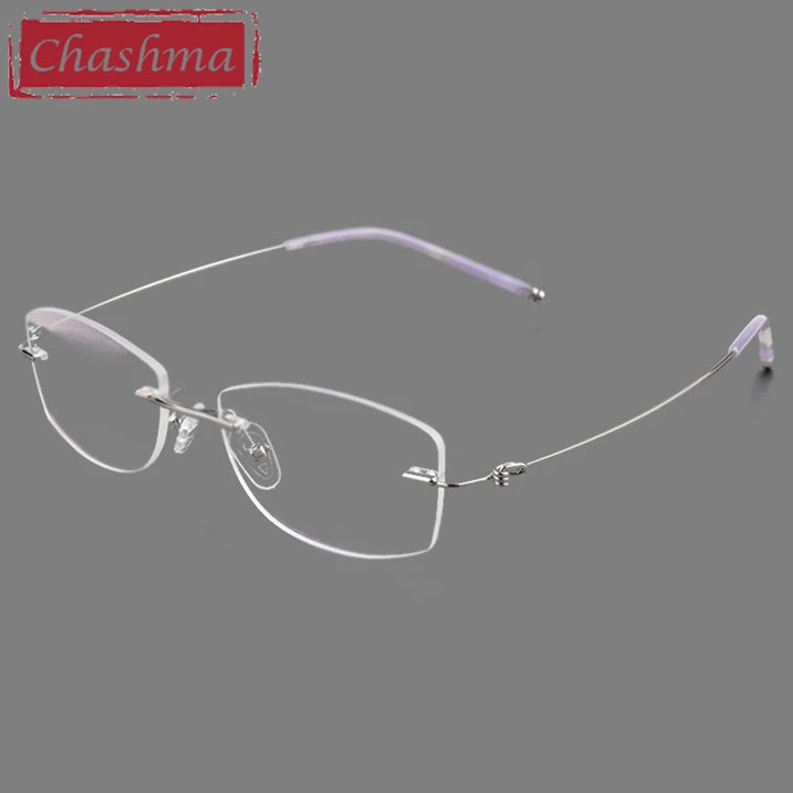 Chashma Women's Rimless Small Oval Square Titanium Eyeglasses 678587