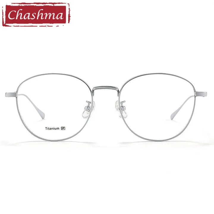 Chashma Unisex Full Rim Round Oval Titanium Eyeglasses 7018 Full Rim Chashma   