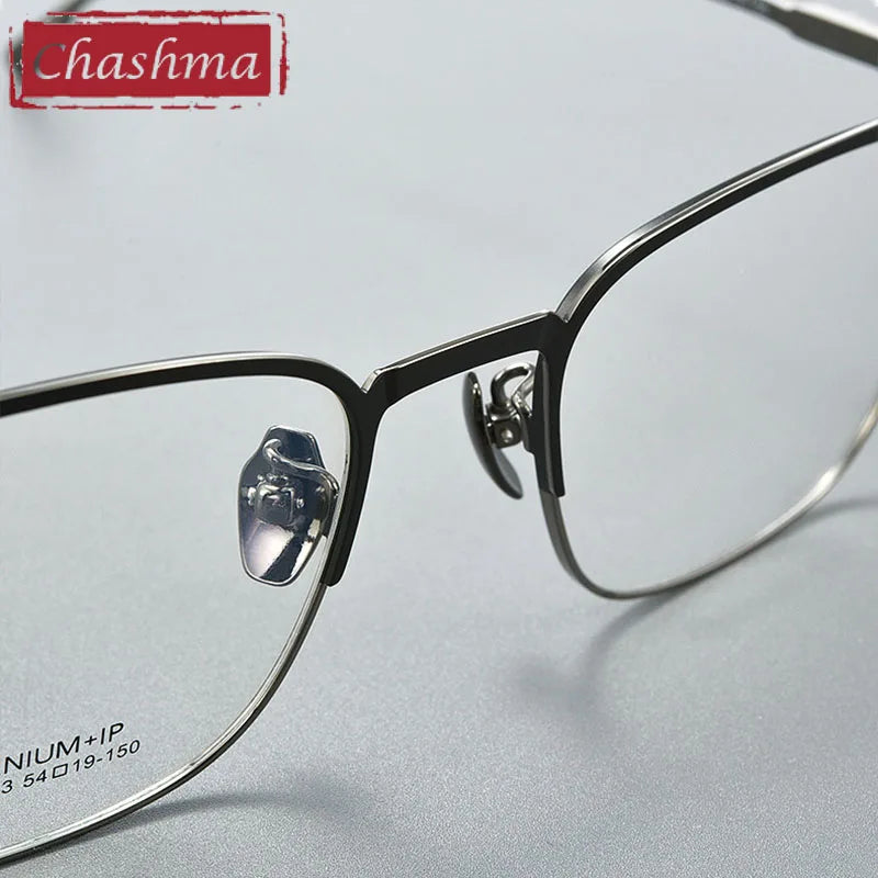 Chashma Unisex Full Rim Square Titanium Brow Line Eyeglasses 81023 Full Rim Chashma   