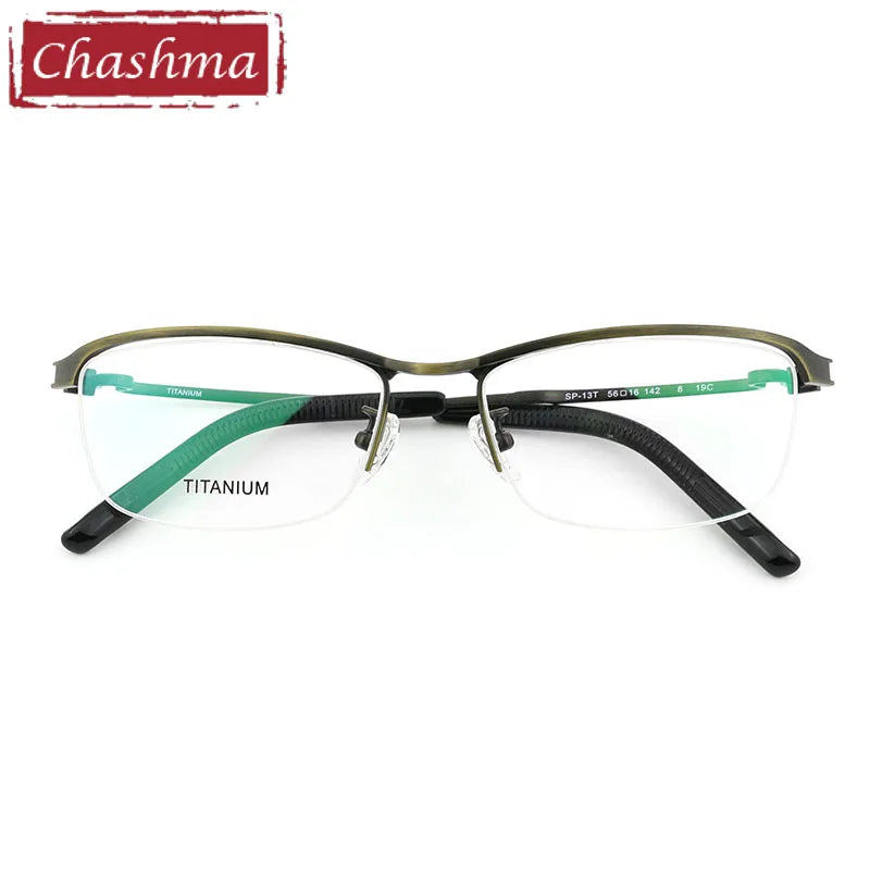 Chashma Unisex Semi Rim Brow Line Titanium Eyeglasses 190812 Semi Rim Chashma   