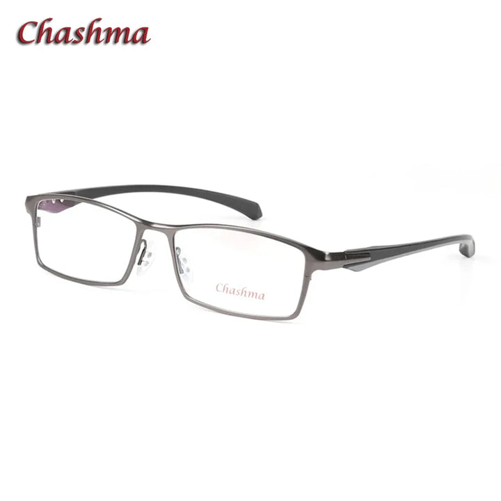 Chashma Ochki Unisex Full Rim Square Titanium Alloy Eyeglasses 49064