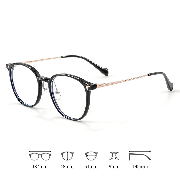 Yimaruili Unisex Full Rim Square Tr 90 Alloy Eyeglasses 01247 Full Rim Yimaruili Eyeglasses   