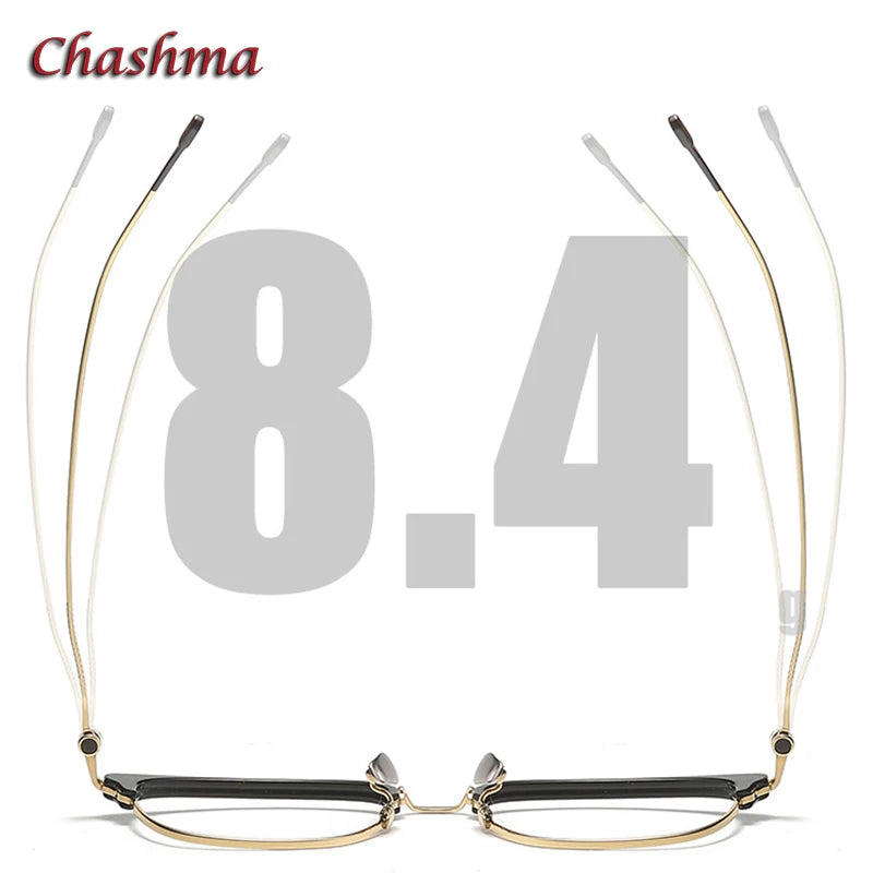 Chashma Ochki Unisex Full Rim Square Titanium Acetate Eyeglasses 80899 Full Rim Chashma Ochki   