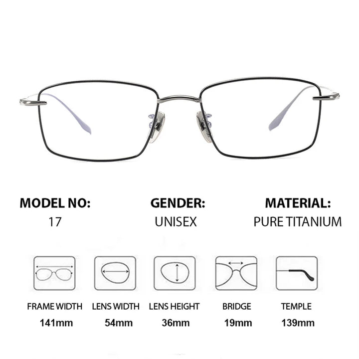 Chashma Men's Full Rim Polygon Square Titanium Eyeglasses 778417