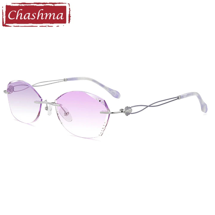 Chashma Women's Rimless Square Butterfly Titanium Eyeglasses 699138