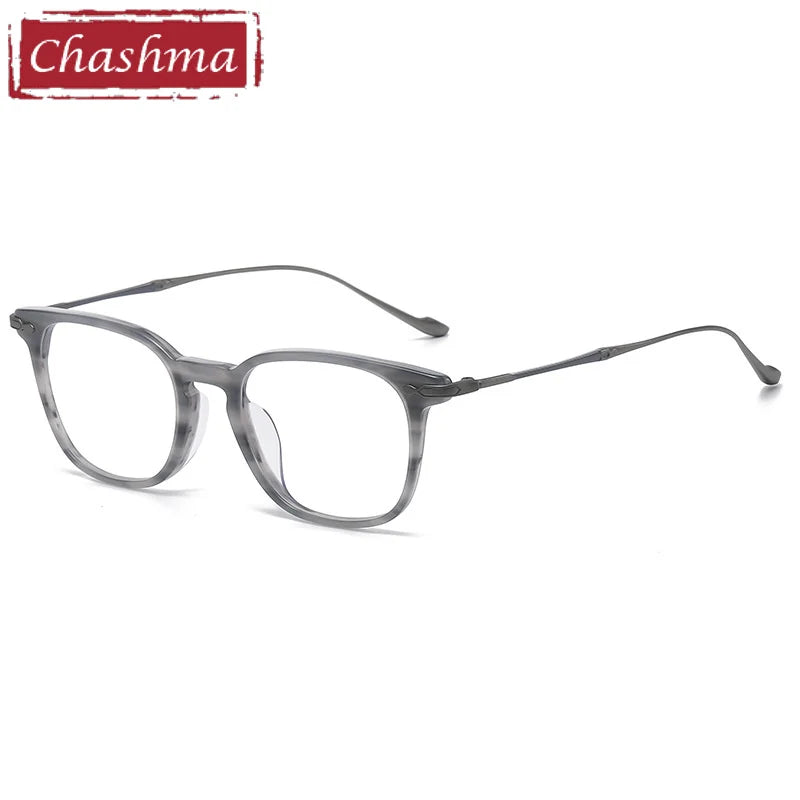Chashma Unisex Full Rim Square Acetate Titanium Eyeglasses 685888