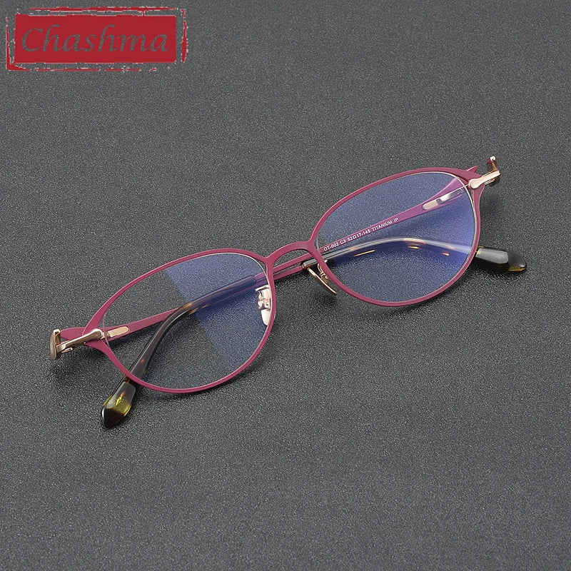 Chashma Ochki Women's Full Rim Oval Square Titanium Eyeglasses 361002