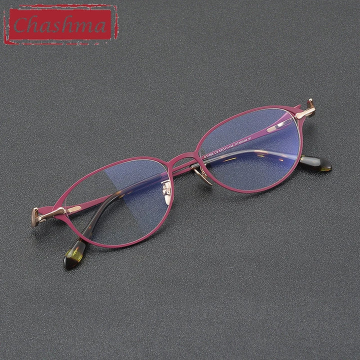 Chashma Ochki Women's Full Rim Oval Square Titanium Eyeglasses 361002