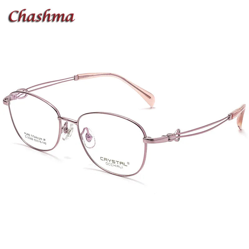 Chashma Ochki Women's Full Rim Square Titanium Eyeglasses 33368 Full Rim Chashma Ochki Lavender  