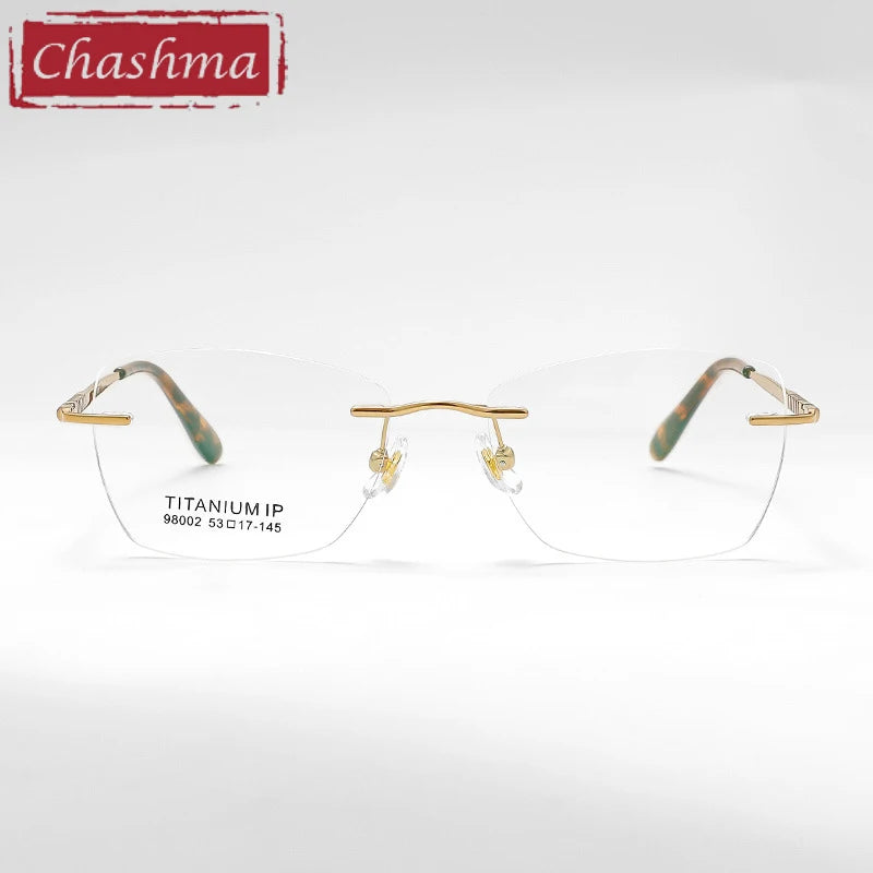 Chashma Women's Rimless Oval Square Titanium Alloy Eyeglasses 98002 Rimless Chashma   