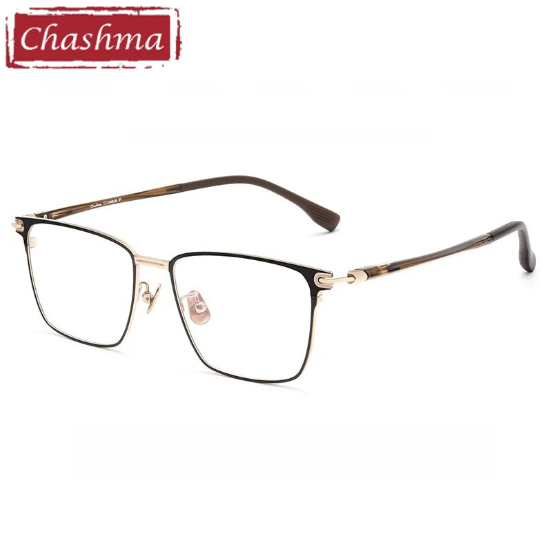 Chashma Ochki Unisex Full Rim Square Titanium Eyeglasses 888013