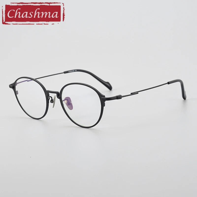 Chashma Ottica Unisex Full Rim Oval Round Titanium Eyeglasses 60046