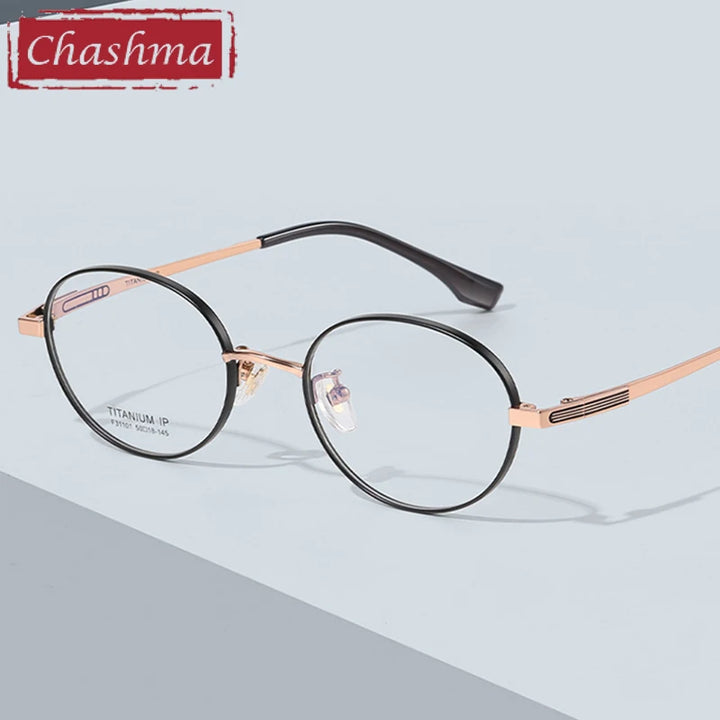 Chashma Women's Full Rim Round Titanium Eyeglasses 31101 Full Rim Chashma   