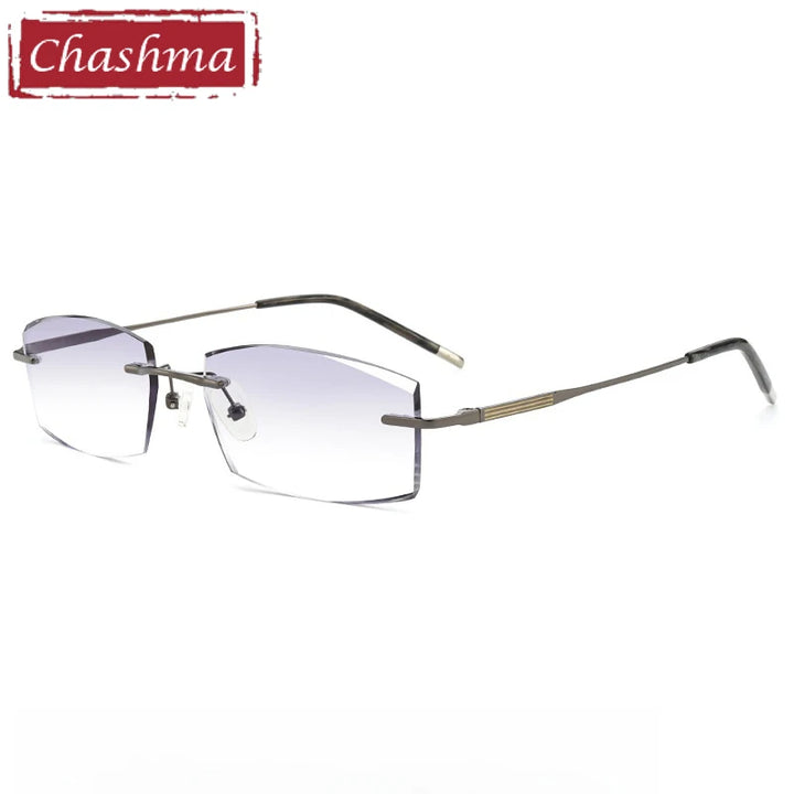 Chashma Men's Rimless Polygon Square Titanium Eyeglasses 669312