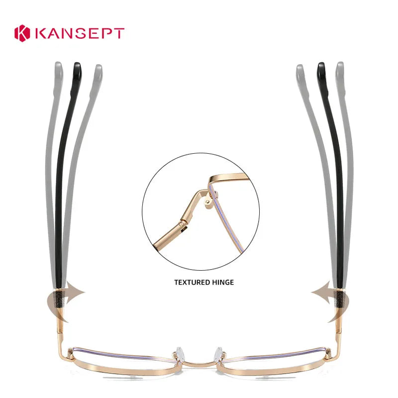 Kansept Women's Full Rim Square Cat Eye Alloy Reading Glasses 24108