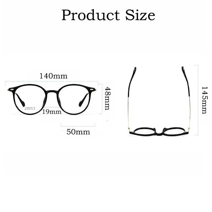 Yimaruili Men's Full Rim Round Tr 90 Titanium Eyeglasses M8140 Full Rim Yimaruili Eyeglasses   