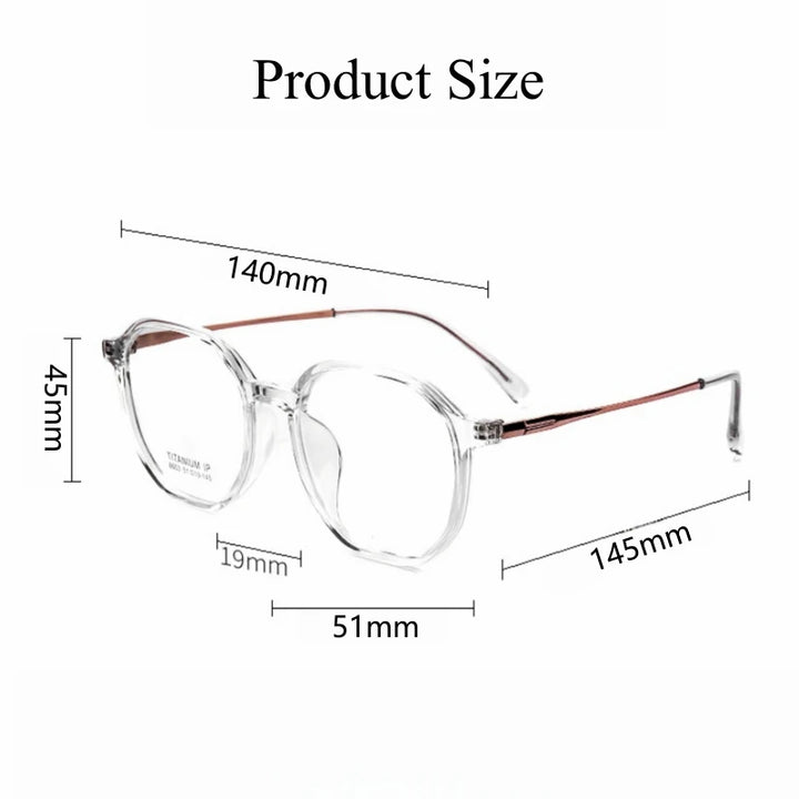 Yimaruili Unisex Full Rim Flat Top Oval Tr 90 Titanium Eyeglasses 8603 Full Rim Yimaruili Eyeglasses