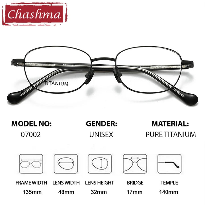Chashma Ottica Women's Full Rim Oval AcetateTitanium Eyeglasses 407002