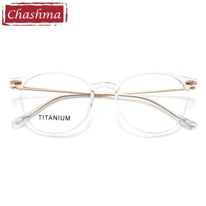 Chashma Ochki Women's Full Rim Round Tr 90 Titanium Eyeglasses 57017