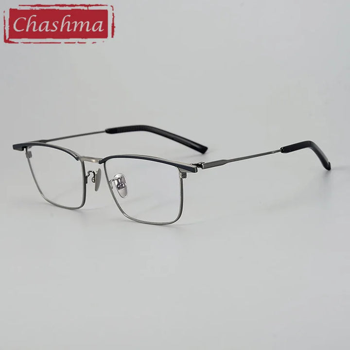 Chashma Unisex Full Rim Square Brow Line Titanium Eyeglasses 966156