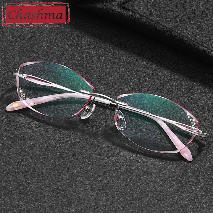 Chashma Women's Rimless Oval Square Titanium Eyeglasses 699142