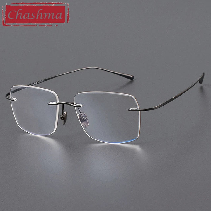 Chashma Ochki Women's Rimless Square Titanium Eyeglasses 881819
