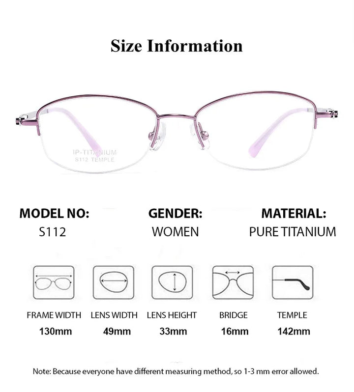 Chashma Women's Semi Rim Oval Square Titanium Eyeglasses 19112 Semi Rim Chashma   