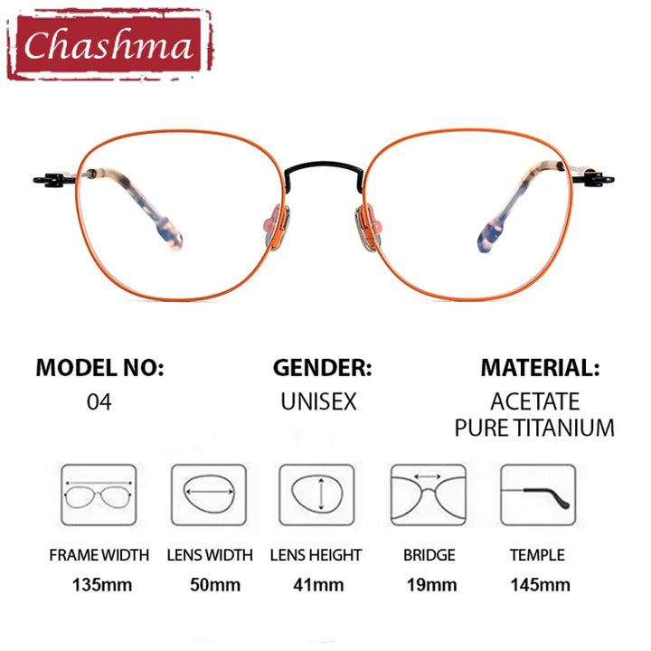 Chashma Women's Full Rim Oval Square Acetate Titanium Eyeglasses 778404