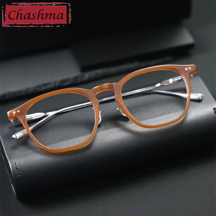 Chashma Ochki Women's Full Rim Round Acetate Alloy Eyeglasses 803100