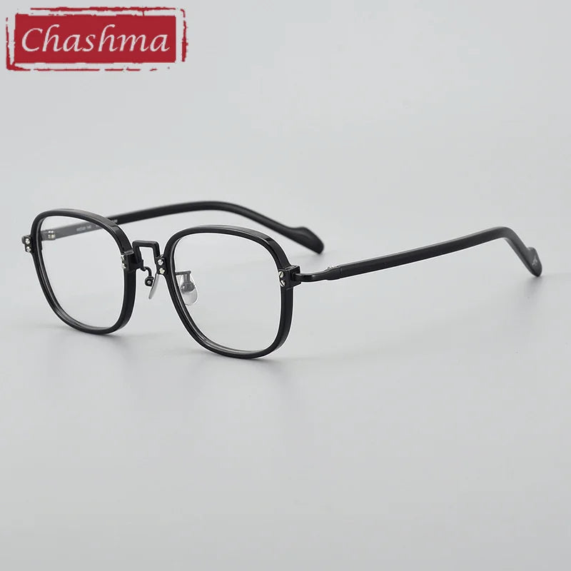 Chashma Unisex Full Rim Square Acetate Titanium Eyeglasses 190038.