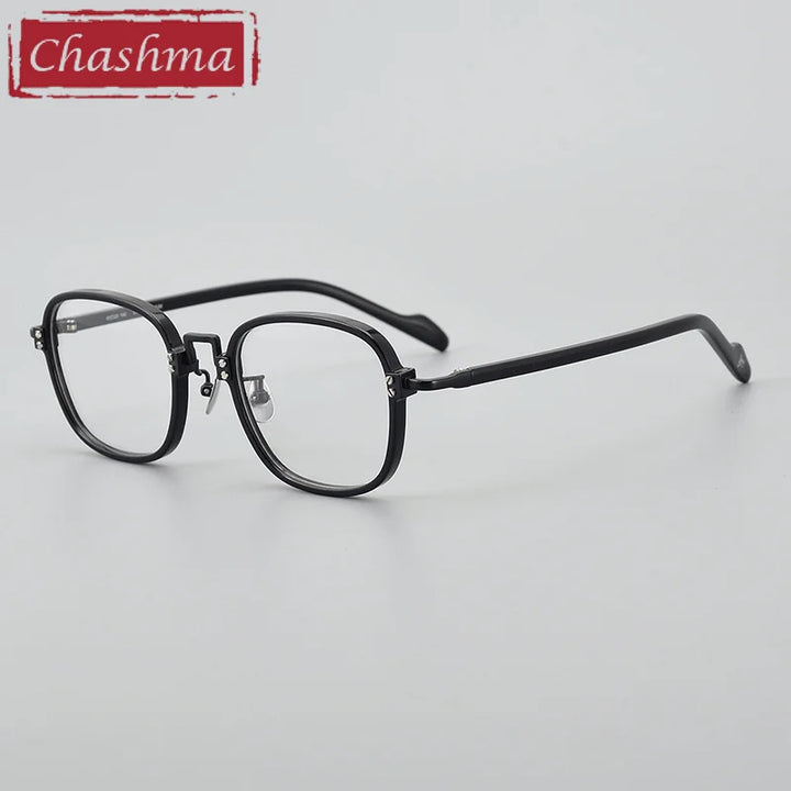 Chashma Unisex Full Rim Square Acetate Titanium Eyeglasses 190038.