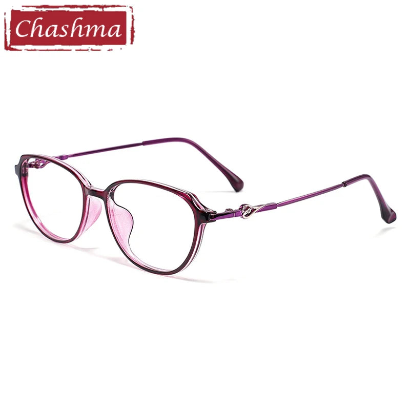 Chashma Ottica Women's Full Rim Oval Tr 90 Titantium Eyeglasses 37123