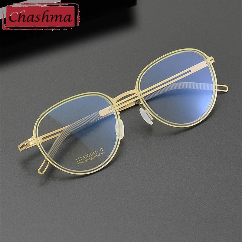 Chashma Ottica Women's Full Rim Oval Round Acetate Titanium Eyeglasses 68106