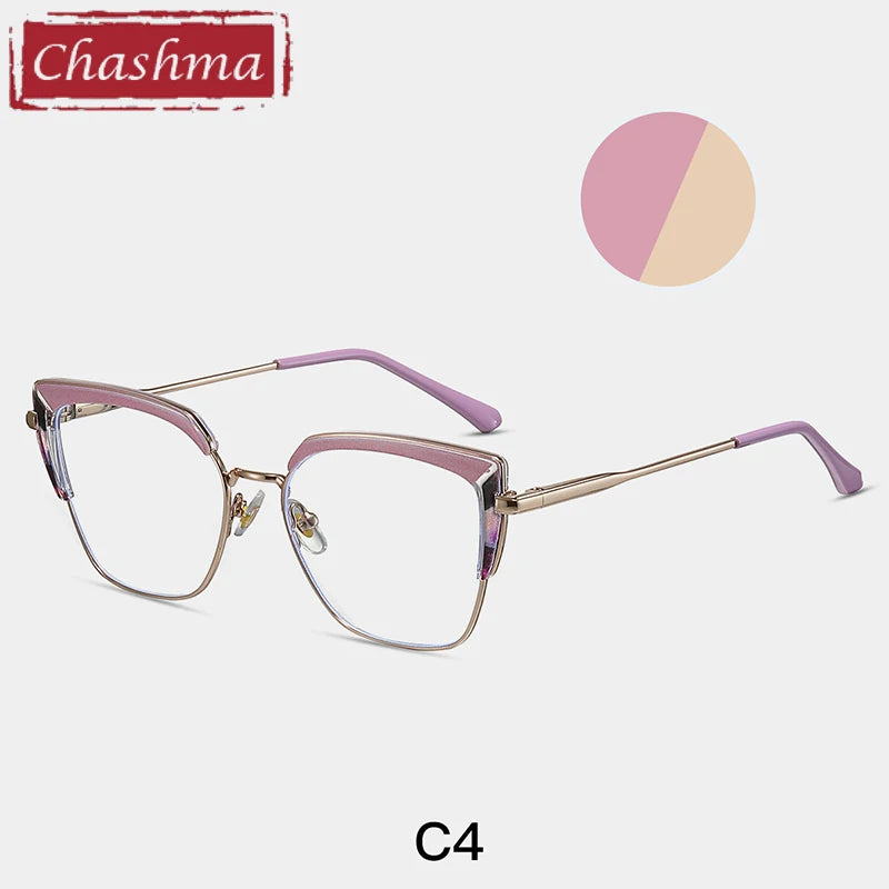 Chashma Women's Full Rim Cat Eye Tr 90 Titanium Eyeglasses 87318 Full Rim Chashma C4  