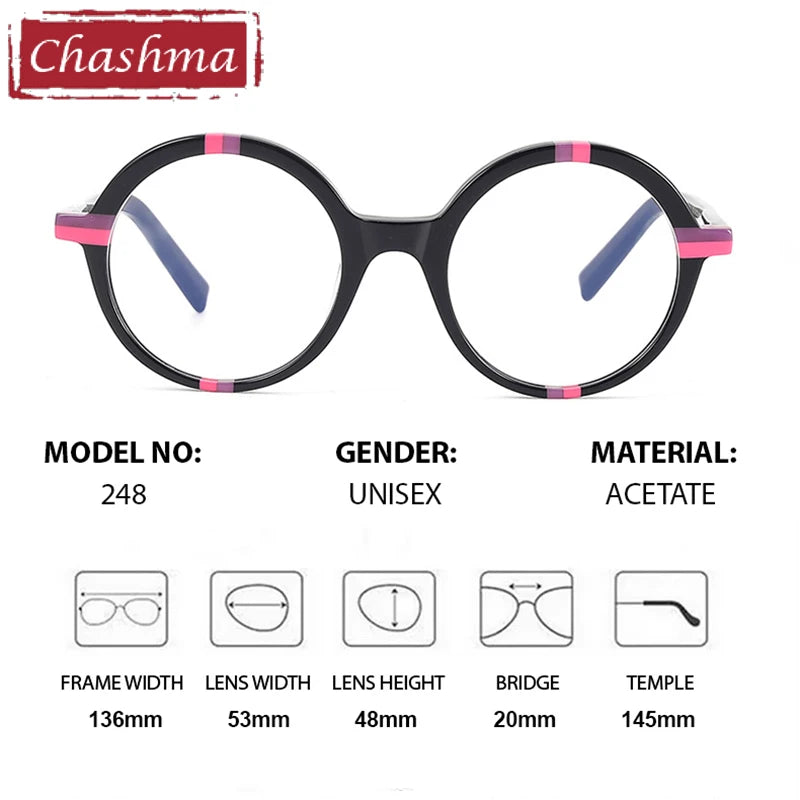Chashma Women's Full Rim Round Acetate Eyeglasses 778248