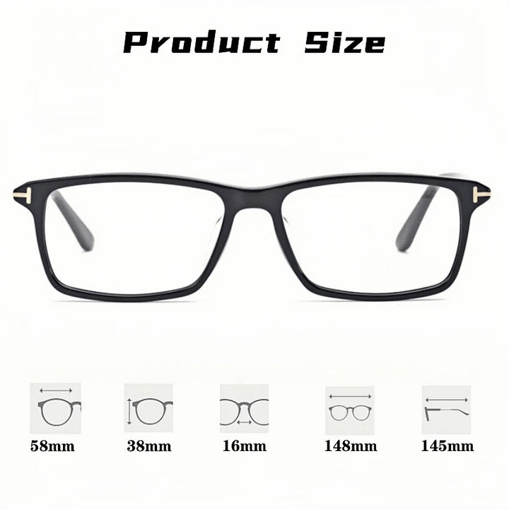 Yimaruili Unisex Full Rim Big Square Acetate Eyeglasses 5408 Full Rim Yimaruili Eyeglasses