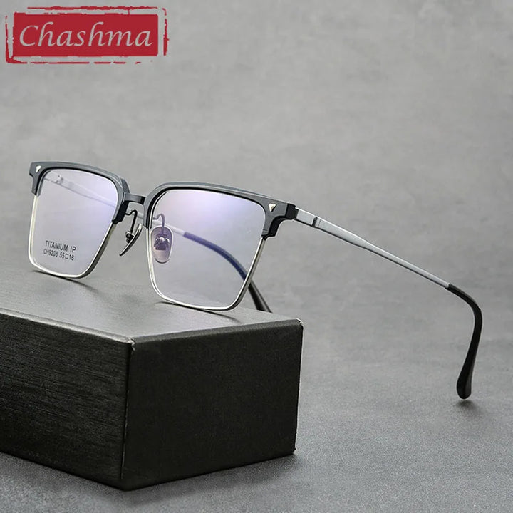 Chashma Unisex Full Rim Square Aluminum Magnesium Titanium Eyeglasses 9208 Full Rim Chashma   