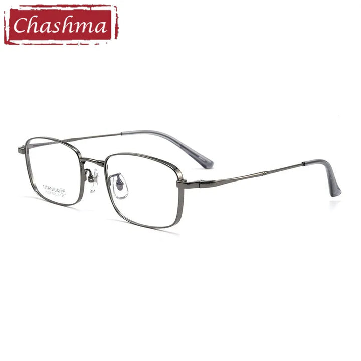 Chashma Unisex Full Rim Square Titanium Eyeglasses 15339 Full Rim Chashma Gray  