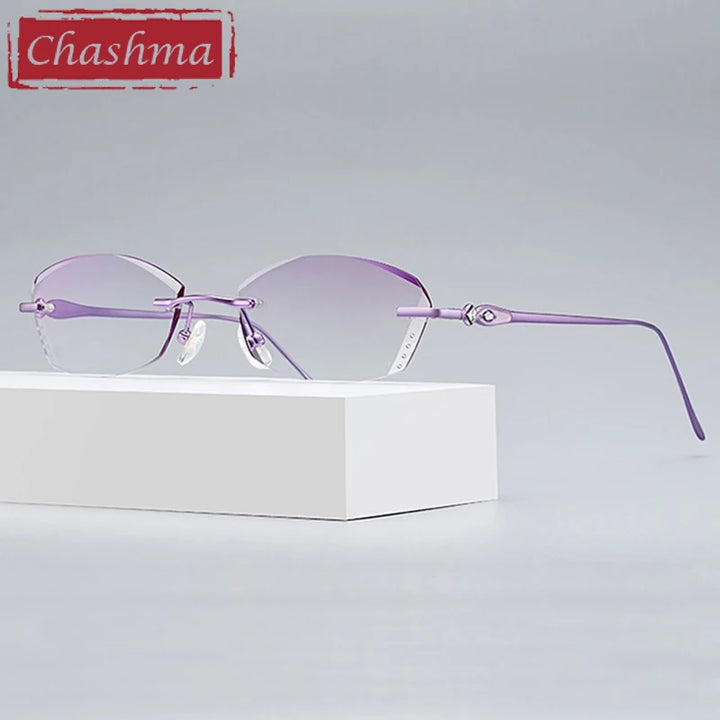 Chashma Women's Rimless Square Butterfly Titanium Eyeglasses 698037