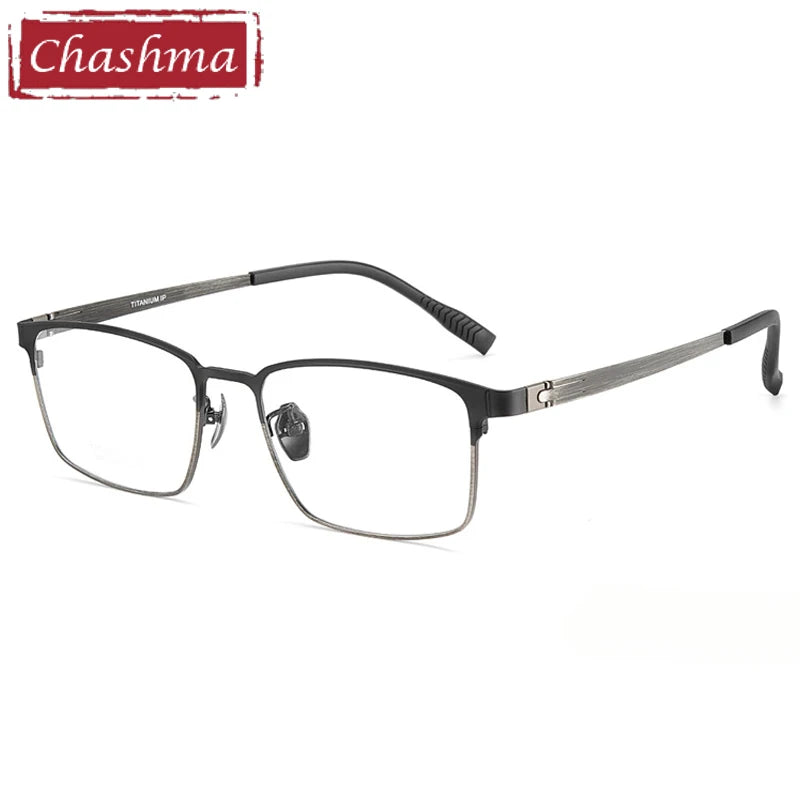 Chashma Ochki Men's Full Rim Big Square Titanium Eyeglasses 631287