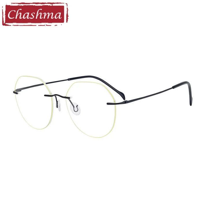 Chashma Women's Rimless Flat Top Round Titanium Eyeglasses 778408