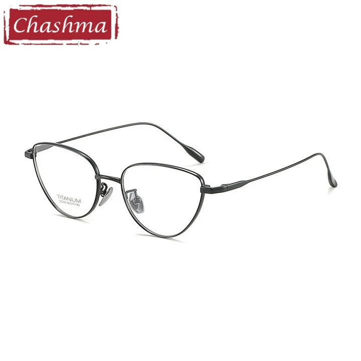Chashma Ochki Women's Full Rim Oval Cat Eye Titanium Eyeglasses 603038